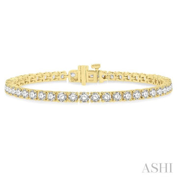 7 Ctw Round Cut Diamond Tennis Bracelet in 14K Yellow Gold